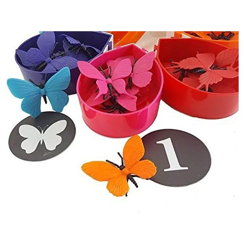  Skoolzy Butterfly Educational Toys for Toddlers - Color Sorting Toys, Counting Toddler Learning Activities & Math Games for Kindergarten - Montessori Preschool - Ages 2 3 4 5 Year