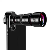 Skr Pro Cell Phone Camera Lens, SKR 4 in 1 Camera Lens Kit, 20X Macro Lens, 2.0X Zoom Telephoto Lens, 120°Wide Angle Lens, 180°Fisheye Lens for iPhone X/8/7/7 Plus/6s/6s Plus/6/5 & Samsung