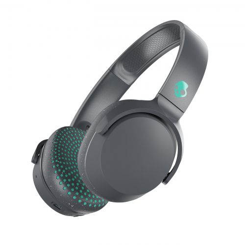  Skullcandy Riff Bluetooth Wireless Over Ear Headphone with Microphone in Gray & Teal