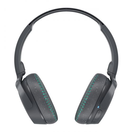  Skullcandy Riff Bluetooth Wireless Over Ear Headphone with Microphone in Gray & Teal