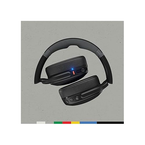  Skullcandy Crusher Evo Over-Ear Wireless Headphones with Sensory Bass with Charging Cable, 40 Hr Battery, Microphone, Works with iPhone Android and Bluetooth Devices - Black