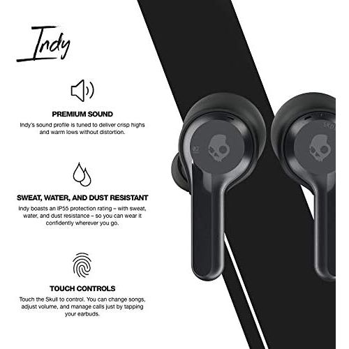  [아마존베스트]Skullcandy Indy Truly Wireless Earbuds with Bluetooth Microphone, IP55 Sweat, Water, and Dust Resistance, 16-Hour Battery Life