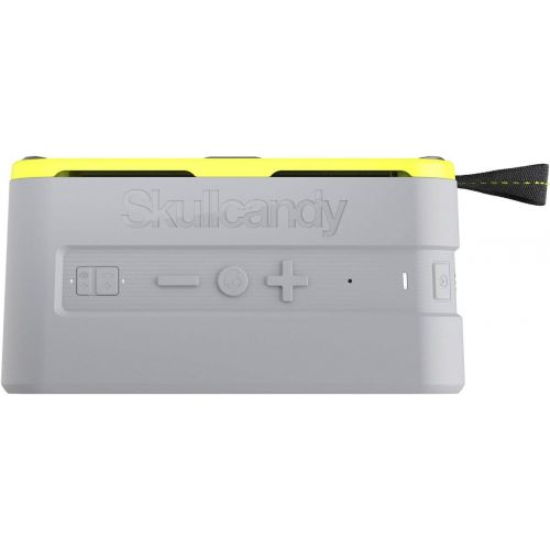  Skullcandy Barricade XL Bluetooth Wireless Portable Speaker, Waterproof and Buoyant, Impact Resistant, 10-Hour Battery Life and 33 Foot Wireless Range, Gray/Hot Lime