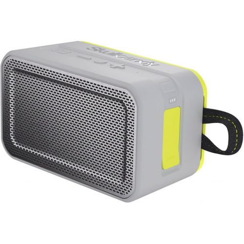  Skullcandy Barricade XL Bluetooth Wireless Portable Speaker, Waterproof and Buoyant, Impact Resistant, 10-Hour Battery Life and 33 Foot Wireless Range, Gray/Hot Lime