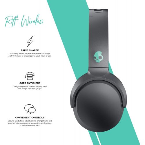  [아마존베스트]Skullcandy Riff Wireless On-Ear Headphone - Grey/Teal