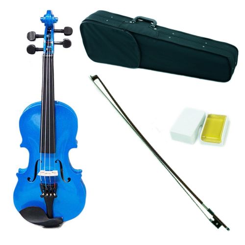  Sky SKY Shinny 116 Size Kid Violin with Lightweight Case, Brazilwood Bow and Bright Blue Color