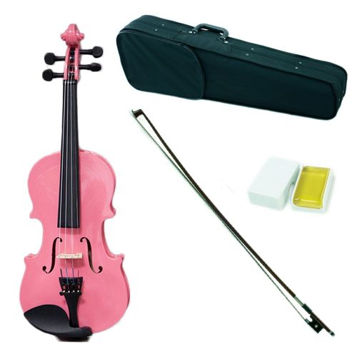  Sky SKY Shinny 116 Size Kid Violin with Lightweight Case, Brazilwood Bow and Bright Pink Color