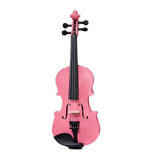  Sky SKY Shinny 116 Size Kid Violin with Lightweight Case, Brazilwood Bow and Bright Pink Color