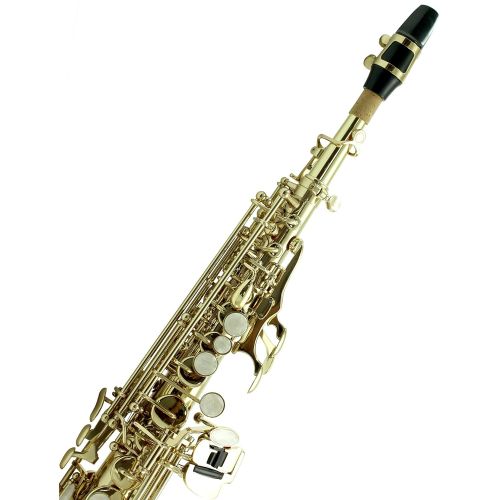 Sky Band Approved Bb Gold Plated Soprano Saxophone with Lightweight Case, Gloves, Cleaning cloth and rod and Mouthpiece, Guarantee Top Quality Sound