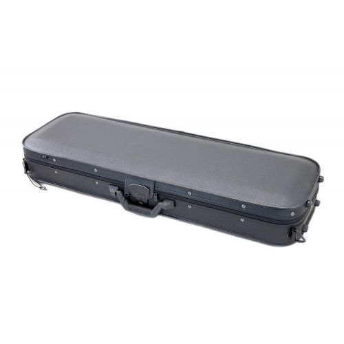  Sky PTVNCW01 Premium 4/4 Full Size Oblong Violin Case, Solid Wood Imitation Leather, Black/Khaki