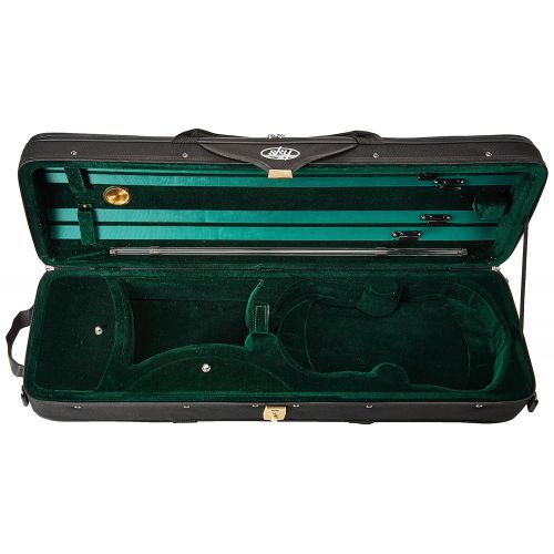  Sky SKY 4/4 Full Size Acoustic Violin Oblong Case Lightweight with Hygrometer Black/Green