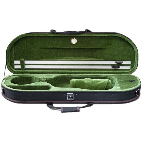  NEW Sky Violin Halfmoon Case VNCHM Lightweight with Hygrometer And Shoulder Strap Multiple Colors (Black/Grass Green)