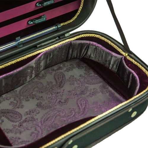  Sky Violin Oblong Case VNCW03 Solid Wood with Hygrometers Black/Magenta