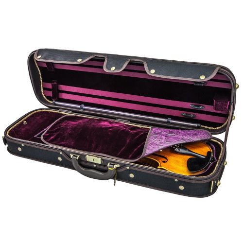  Sky Violin Oblong Case VNCW03 Solid Wood with Hygrometers Black/Magenta