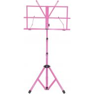 SKY Brand New Lightweight Adjustable Folding Music Stand with Carrying Bag-Pink