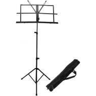 SKY Brand New Lightweight Adjustable Folding Music Stand with Carrying Bag-Black