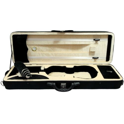  Sky Music SKY 4/4 Full Size Professional Oblong Shape Lighweight Violin Case with Hygrometer Black/Khaki