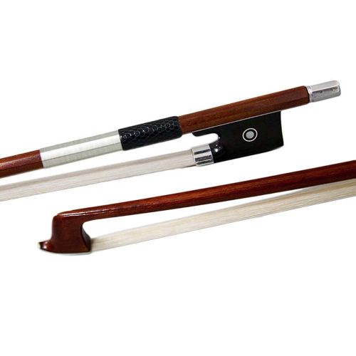  Sky Music Sky 4/4 Full Size Pernambuco Violin Bow with Silver Part Double Pearl Eye Genuine Mongolian Horsehair