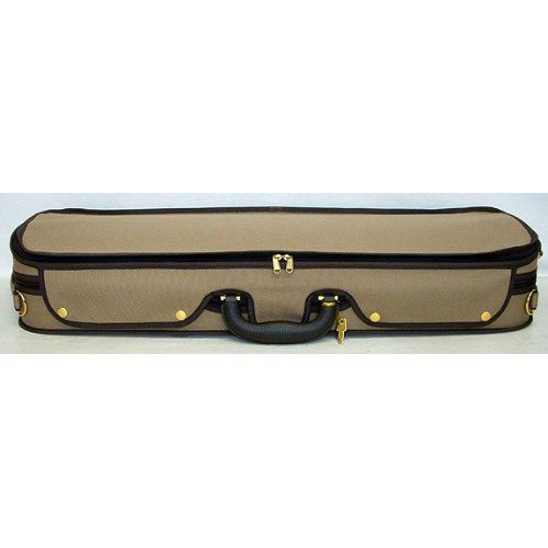  Sky Music Luxury Euro-Style 4/4 Violin Case Oblong Tan/Light Brown/Tan