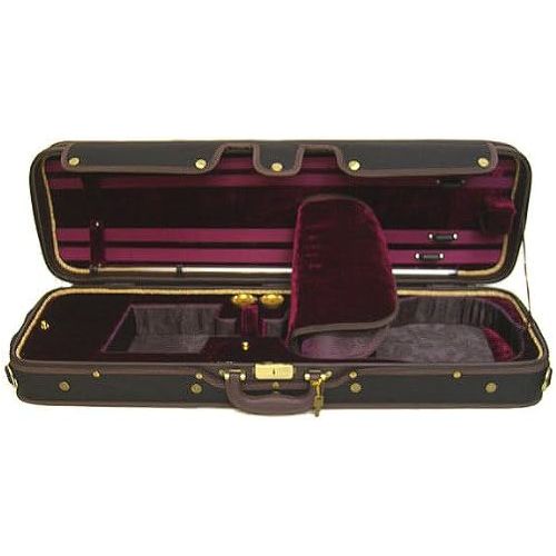  Sky Music SKY Luxury Euro-Style 4/4 Full Size Violin Case Oblong Black/Maroon