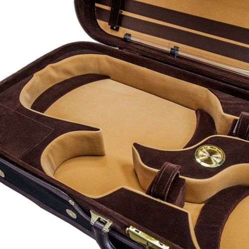  Sky Music SKY Heavy Duty 4/4 Full Size Wooden Pro Double Violin Case Black/Khaki