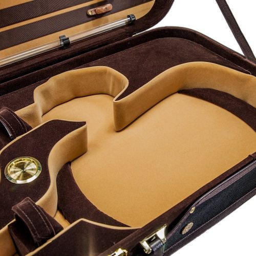  Sky Music SKY Heavy Duty 4/4 Full Size Wooden Pro Double Violin Case Black/Khaki