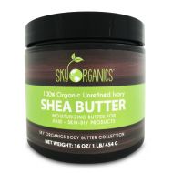 Organic Shea Butter By Sky Organics: Unrefined, Pure, & Raw Ivory 16oz (2 Pack)