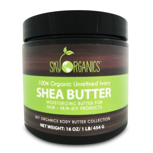  Organic Shea Butter By Sky Organics: Unrefined, Pure, & Raw Ivory 16oz (2 Pack)