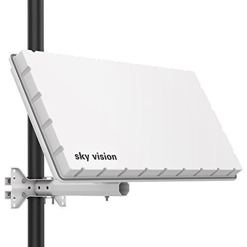  [아마존베스트]-Service-Informationen sky vision Flat H39 DS SAT Flat Antenna (Flat Satellite Dish for 2 Users, with Twin LNB) - SAT Antenna Flat with Bracket for Wall or Mast Replaces Satellite Bowl 60 cm, White