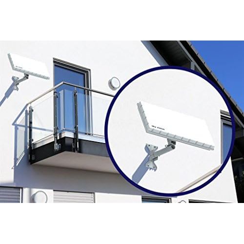  [아마존베스트]-Service-Informationen sky vision Flat H39 DS SAT Flat Antenna (Flat Satellite Dish for 2 Users, with Twin LNB) - SAT Antenna Flat with Bracket for Wall or Mast Replaces Satellite Bowl 60 cm, White