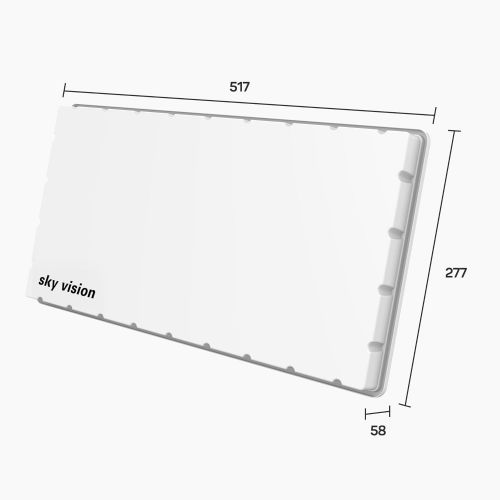  [아마존베스트]-Service-Informationen sky vision Flat H39 DS SAT Flat Antenna (Flat Satellite Dish for 2 Users, with Twin LNB) - SAT Antenna Flat with Bracket for Wall or Mast Replaces Satellite Bowl 60 cm, White