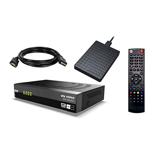  Sky Vision UHD 3000 HD+ Digital UHD Satellite Receiver + 1TB Hard Drive (4K UHD, HDTV, DVB S2, HDMI, USB 3.0, PVR Ready, 2160p, Unicable)