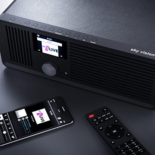  [아마존베스트]-Service-Informationen sky vision DAB 70 IR - Stereo DAB Plus Radio, WLAN Internet Radio (DAB+, FM, Radio WLAN Enabled with AUX Connection Plus Cable, Digital Radio Alarm Clock with Remote Control), Blac