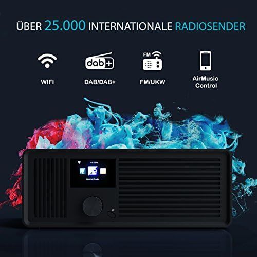  [아마존베스트]-Service-Informationen sky vision DAB 70 IR - Stereo DAB Plus Radio, WLAN Internet Radio (DAB+, FM, Radio WLAN Enabled with AUX Connection Plus Cable, Digital Radio Alarm Clock with Remote Control), Blac