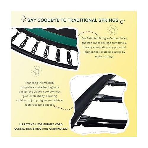  SkyBound Springfree Trampoline for Kids and Adults - Springless Trampoline with Enclosure for Indoor and Outdoor - Recreational Trampoline Bungee Cords - No Gap Design Zipper System - Variety of Sizes