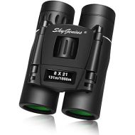 SkyGenius 8x21 Small Compact Lightweight Binoculars for Concert Theater Opera .Mini Pocket Folding Binoculars w/Fully Coated Lens for Travel Hiking Bird Watching Adults Kids(0.38lb)