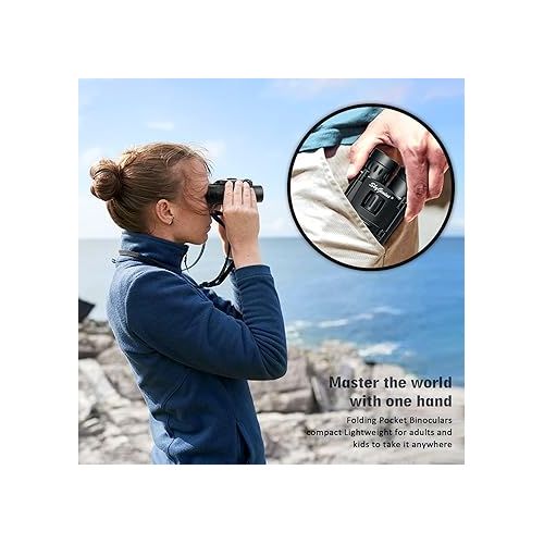  SkyGenius 8x21 Small Compact Lightweight Binoculars for Concert Theater Opera .Mini Pocket Folding Binoculars w/Fully Coated Lens for Travel Hiking Bird Watching Adults Kids(0.38lb)