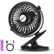 [아마존베스트]SkyGenius Battery Operated Clip on Mini Desk Fan, Black