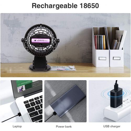  [아마존베스트]SkyGenius Battery Operated Clip on Mini Desk Fan, Black