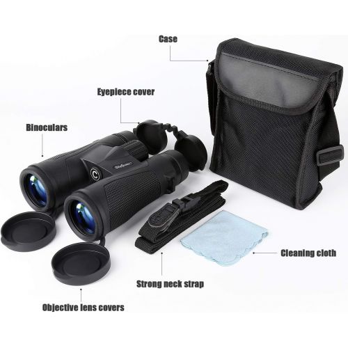  SkyGenius 10x42 Binoculars for Bird Watching, Antifog Waterproof Binoculars for Adults, Bak-4 Roof Prism Quick Focus HD Binoculars for Sporting Event Sightseeing with Strip