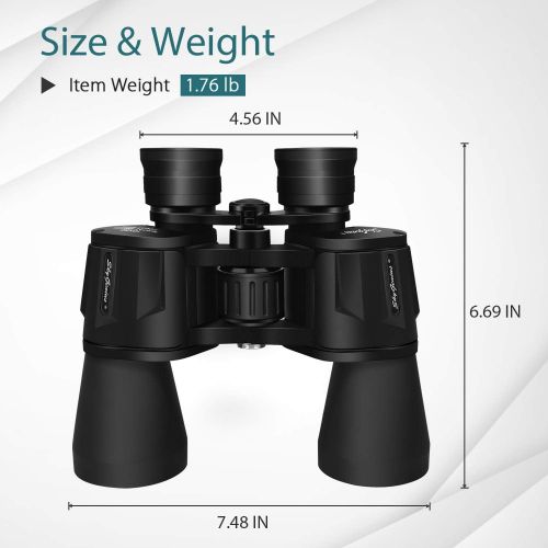  SkyGenius 10 x 50 Binoculars for Adults Full-Size, Binoculars for Bird Watching Sightseeing Wildlife Watching with Low Light Night Vision