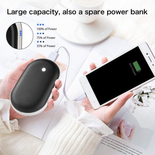  SkyGenius Rechargeable Hand Warmer, 5200mA Reusable Electric Pocket USB Hand Warmers/Power Bank, for Raynauds, Outdoors, Winter