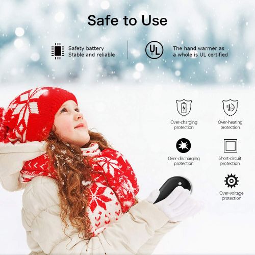  SkyGenius Rechargeable Hand Warmer, 5200mA Reusable Electric Pocket USB Hand Warmers/Power Bank, for Raynauds, Outdoors, Winter