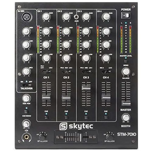  [아마존베스트]Skytec STM-7010 4-Channel DJ Mixer USB MP3 EQ