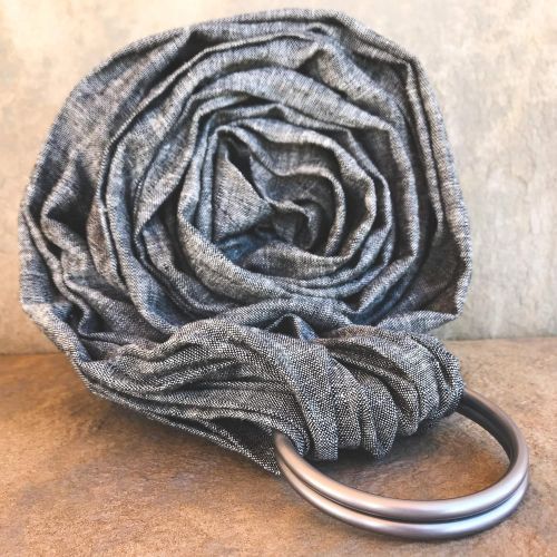  Skya by Bijou Wear Soft Skya Lightweight Ring Sling Baby Carrier Featuring Linen Blend Fabric: Perfect for Newborns, Infants, and Toddlers; Perfect Shower Present for New Moms and Dads (Graphite, XL)