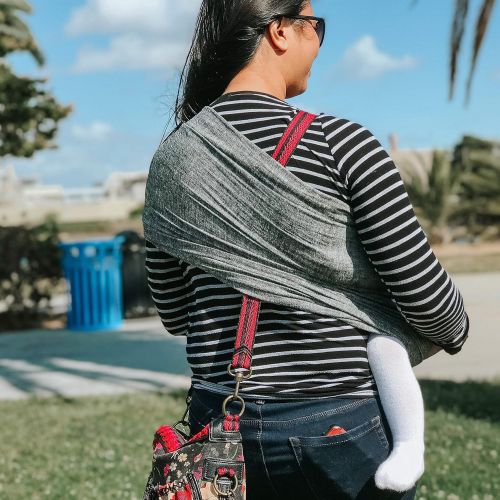  Skya by Bijou Wear Soft Skya Lightweight Ring Sling Baby Carrier Featuring Linen Blend Fabric: Perfect for Newborns, Infants, and Toddlers; Perfect Shower Present for New Moms and Dads (Graphite, XL)