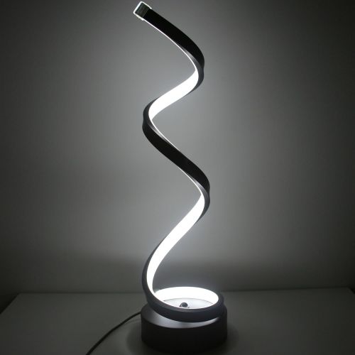  SkyeyArc Vertical Spiral Dimmable LED Table Lamp, Curved LED Desk Lamp, Contemporary Minimalist Lighting Design, Multiple Color Temperature Light, 12W, Black