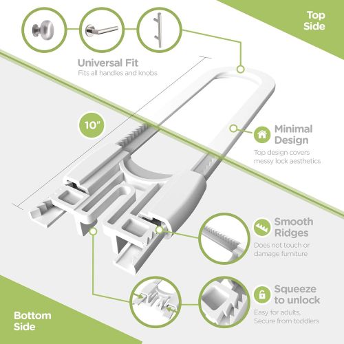  [아마존베스트]Skyla Homes - Sliding Cabinet Locks (8-Pack) 5 inch, Multi-Purpose Child Safety Lock, Hassle Free No Tools or Drilling Required, Best for Baby Proofing, Strong ABS Free Plastic Kno