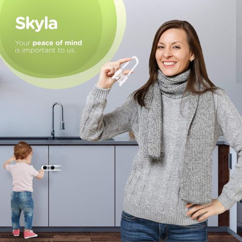  [아마존베스트]Skyla Homes - Sliding Cabinet Locks (8-Pack) 5 inch, Multi-Purpose Child Safety Lock, Hassle Free No Tools or Drilling Required, Best for Baby Proofing, Strong ABS Free Plastic Kno