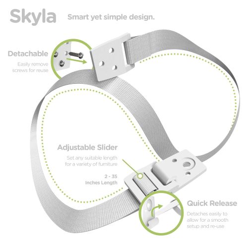  [아마존베스트]Skyla Homes - TV and Furniture Anchors (6-Pack) Anti Tip Wall Mount Straps for Baby Proof Safety, Best Adjustable Earthquake Resistant Strap, Safe Dresser n Bookshelf Child Proofin